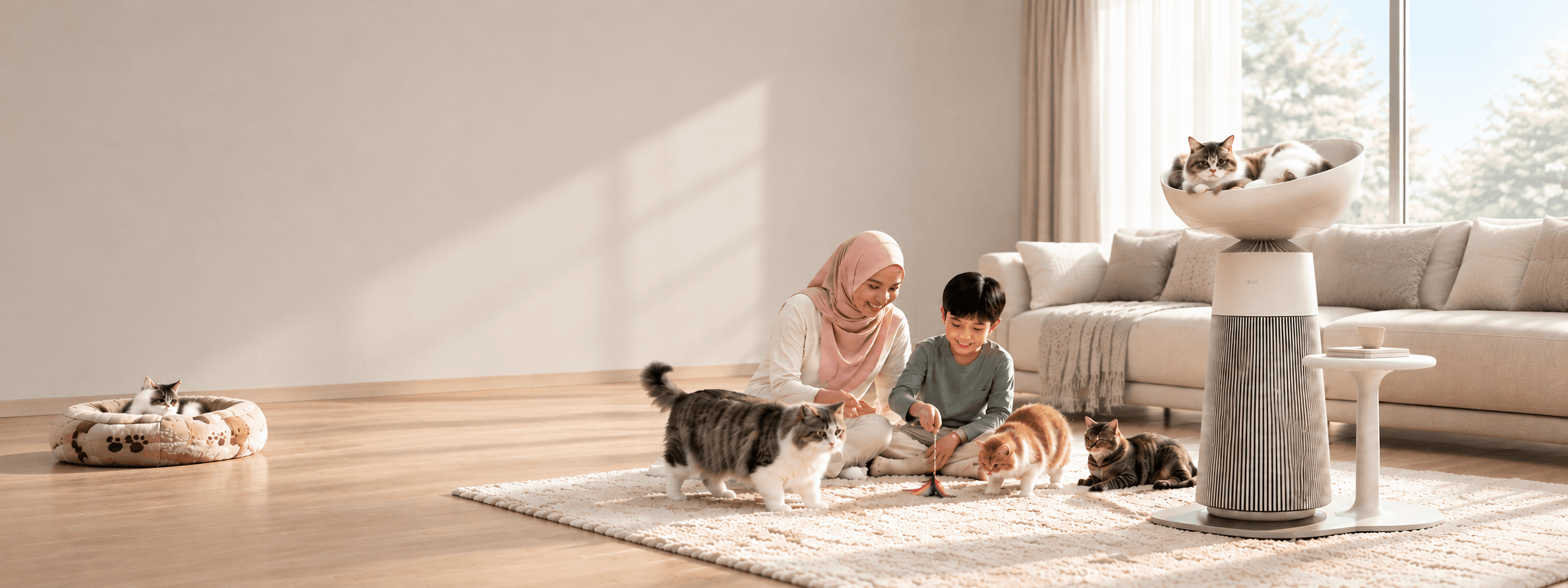 LG Subscribe™ Malaysia 28 sunlit family cat lounge