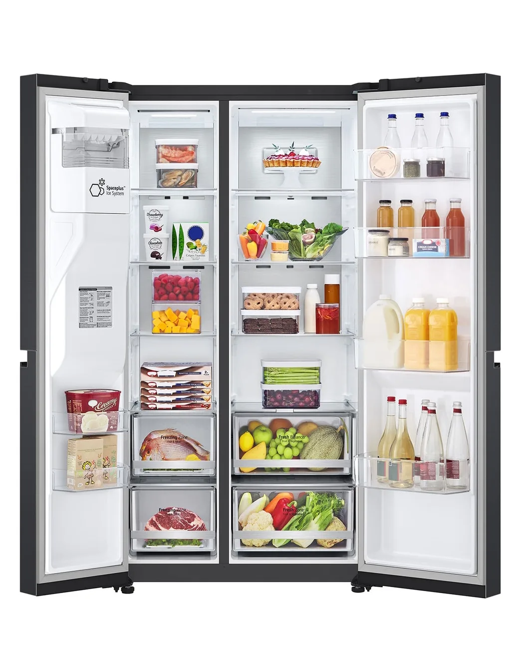 641L Side-by-Side 2 635L MATTE BLACK FRIDGE